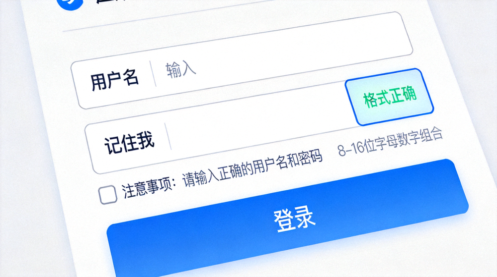 C7注册登录入口登录环节注意事项配图 - 登录页面输入区域与状态提示的局部放大画面